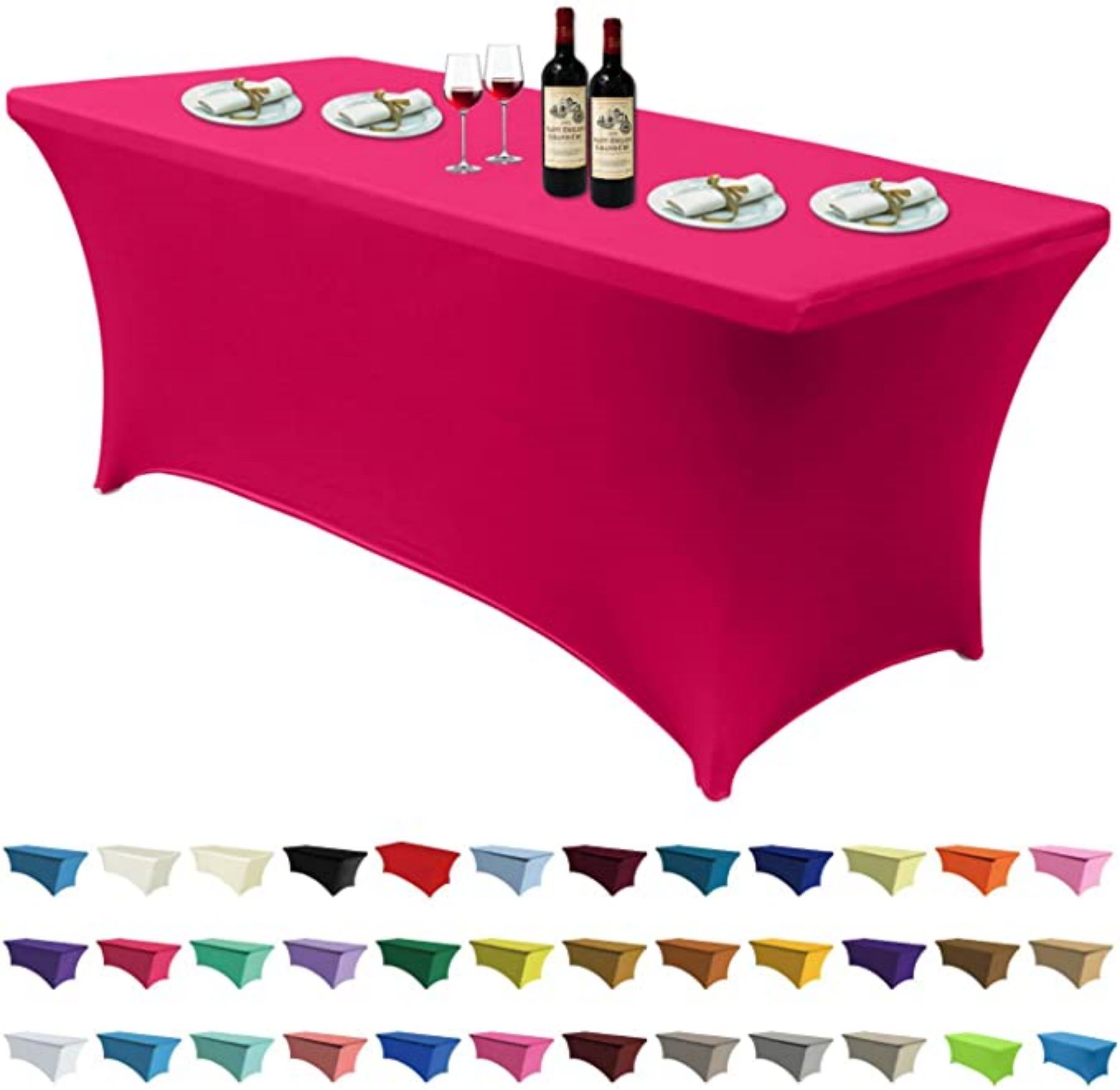 4 Foot Standard Stretch Table Cover (Full Color Dye Sublimation Print) Min Qty 100 -  48" L x 24" W x 30" H